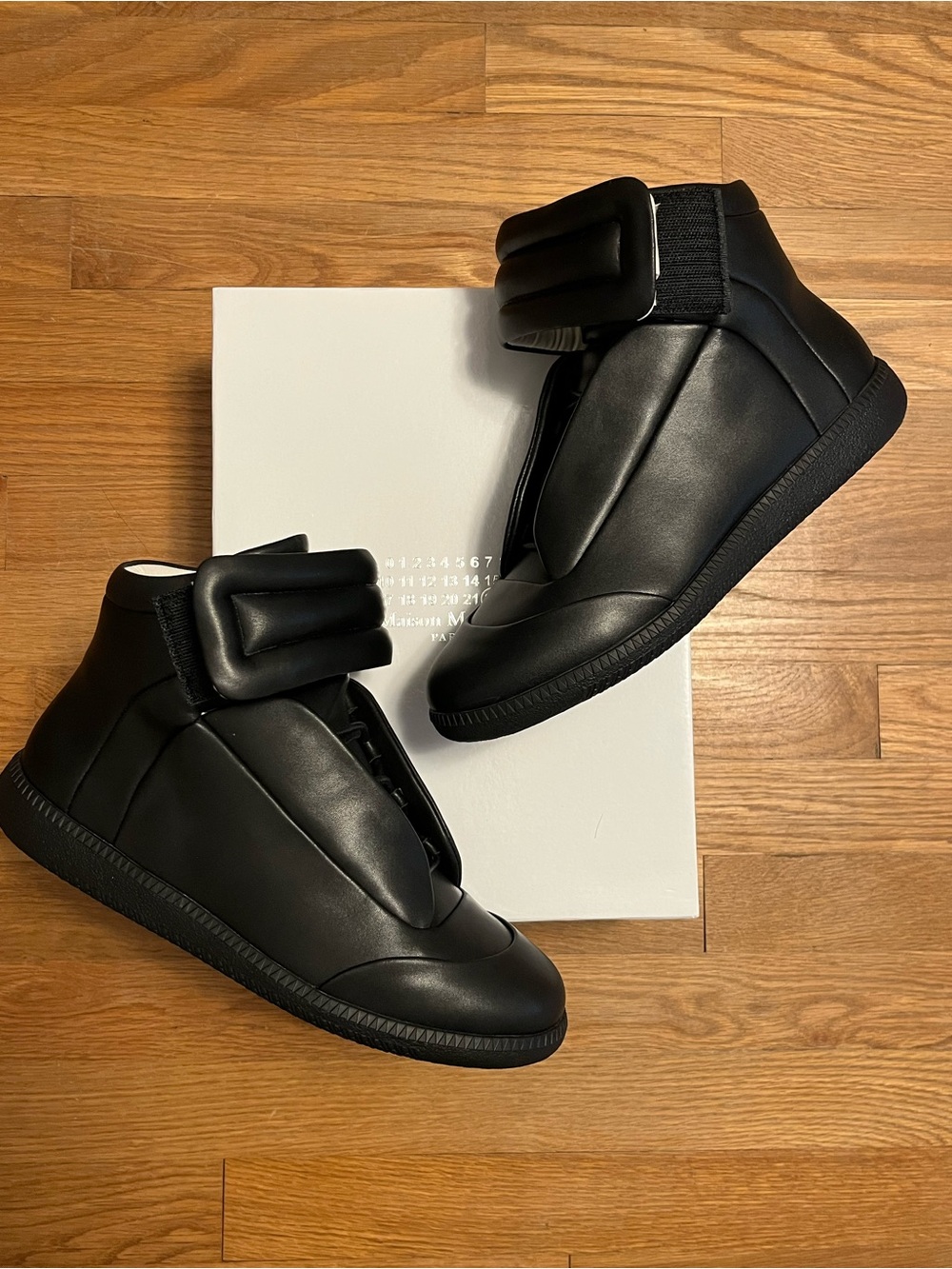 Maison Martin Margiela Men’s Black High-Top Strap Sneakers